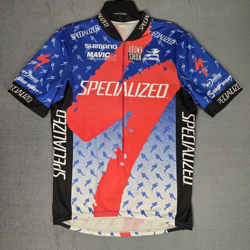 Vtg 90s Aussie Specialized Cycling Jersey Men Large Team Quest Shimano Rock Shox